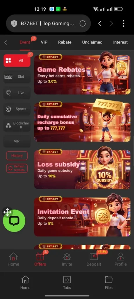 B77Bet Game Banner 1